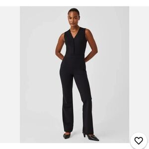 NWOT Spanx Perfect V-Neck Jumpsuit - Tall M - Black